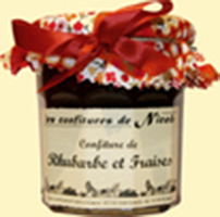 Confiture de fraises rhubarbes bio